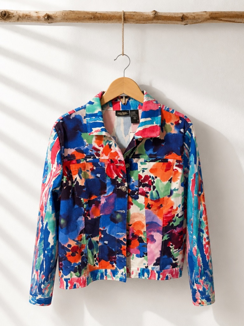 Multicolor Floral-Print Denim Jacket by Splendid